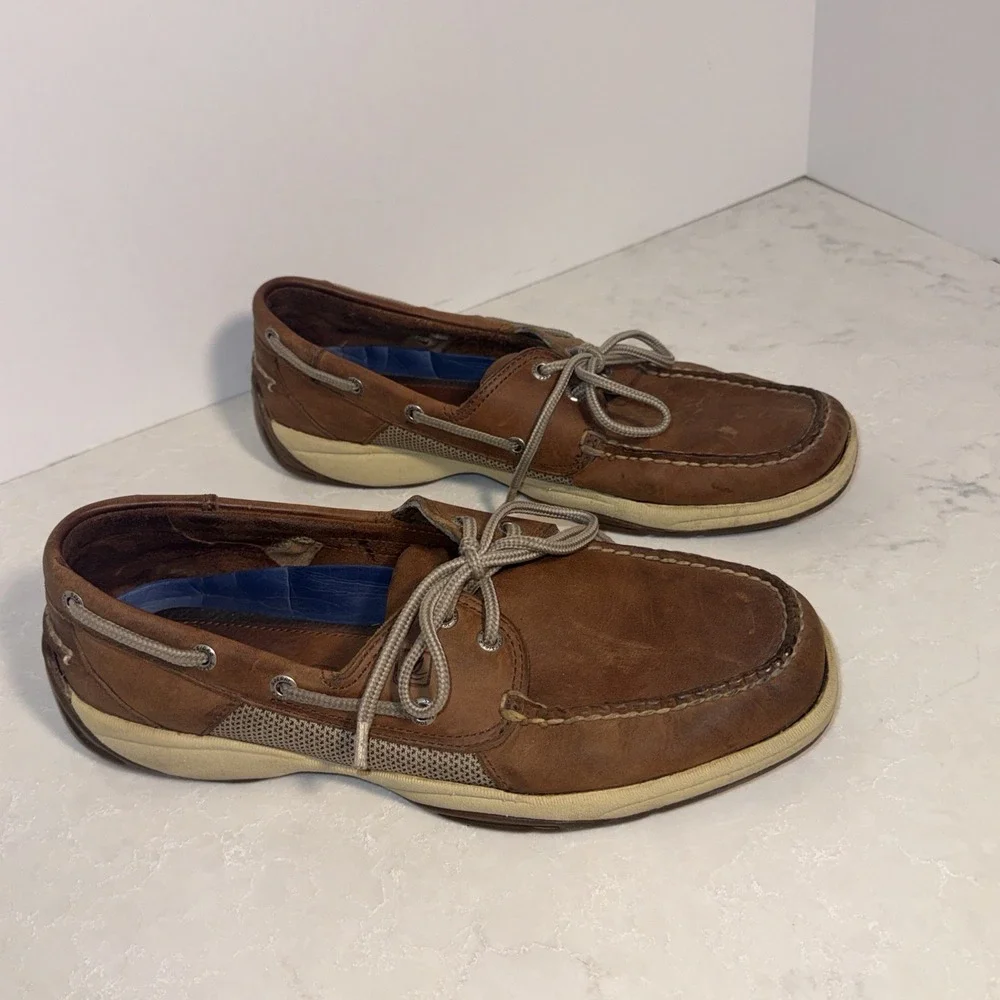 Sperry Top-Sider Intrepid 2eye Tan Leather Boat Shoes 0276308 Size 10.5